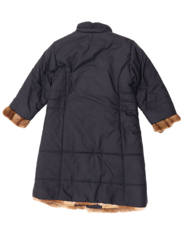Moncler Wattierter Mantel für Mädchen, 5–6 Jahre, marineblaues Polyester