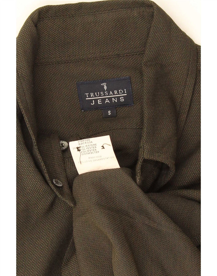 Trussardi Herrenhemd Small Khaki Viskose