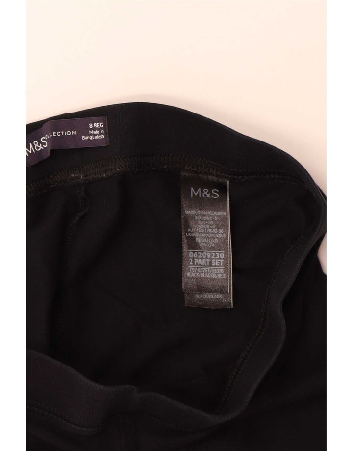Marks & Spencer Damen Leggings UK 8 Small Schwarz Baumwolle