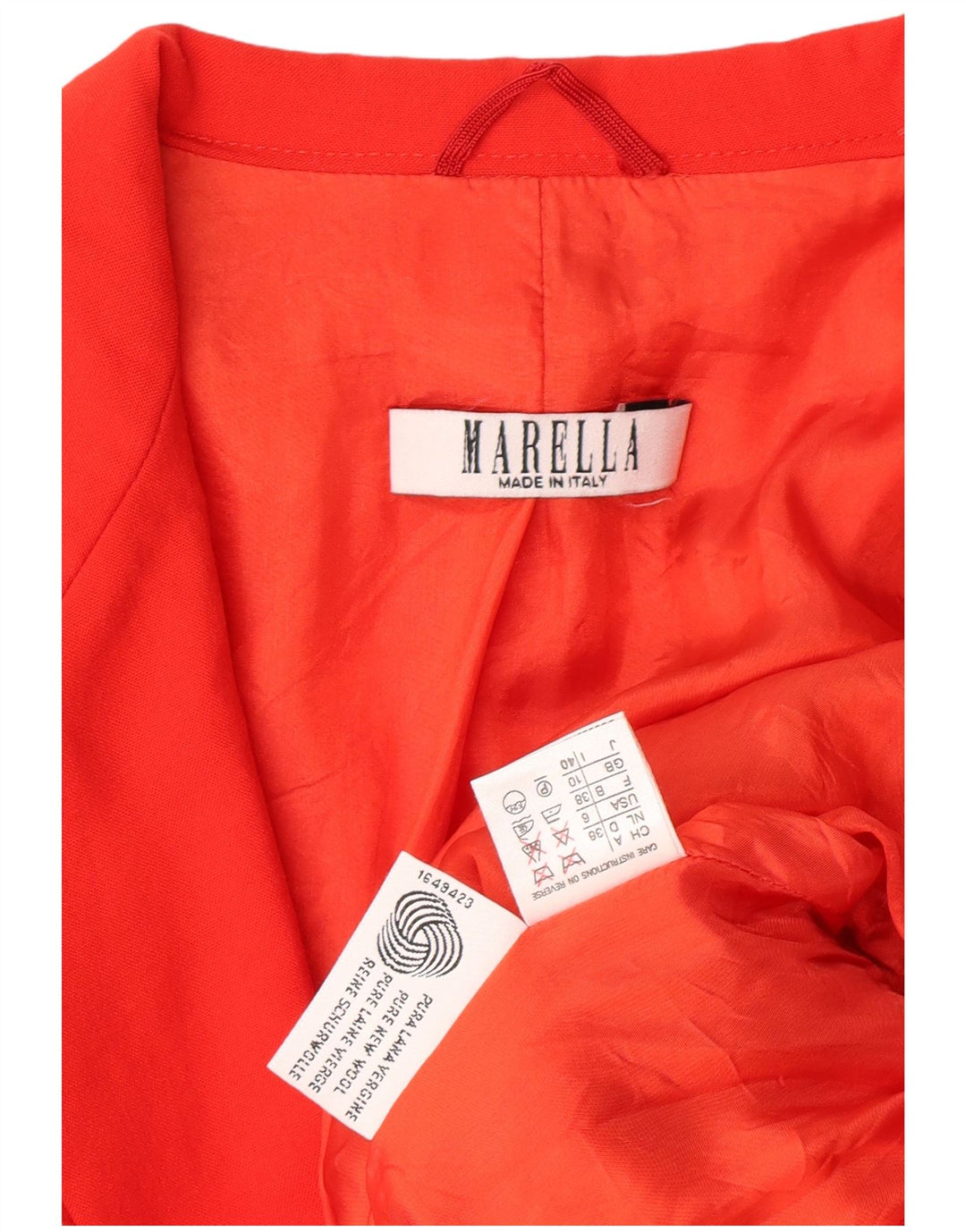 MARELLA Womens 2 Button Blazer Jacket UK 10 Small Red Virgin Wool