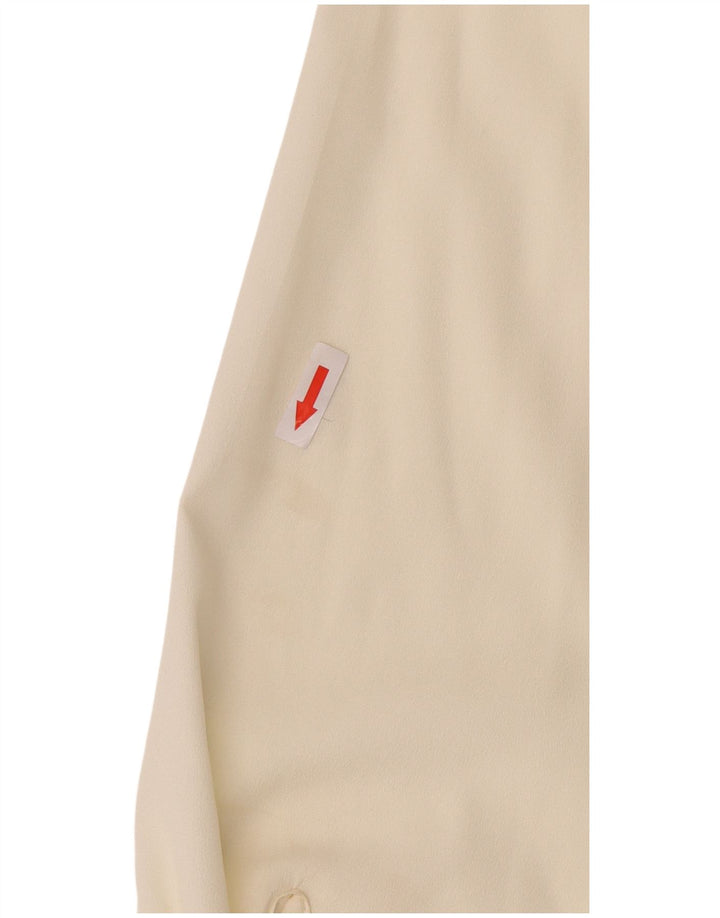 Vintage Damen Hemdbluse UK 14 Medium Off White Viskose