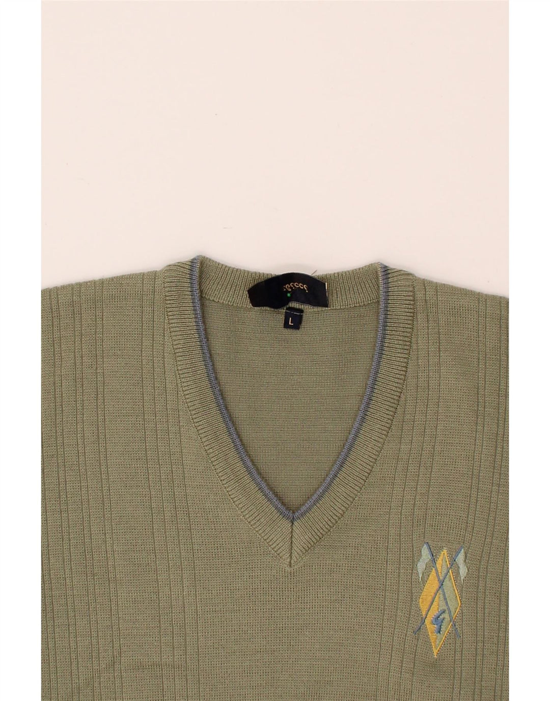 GABICCI Herren-Pullover mit V-Ausschnitt, große Khaki-Wolle