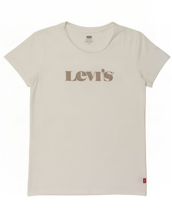 Levi's Damen-T-Shirt mit Grafik, UK 10, Größe S, Weiß