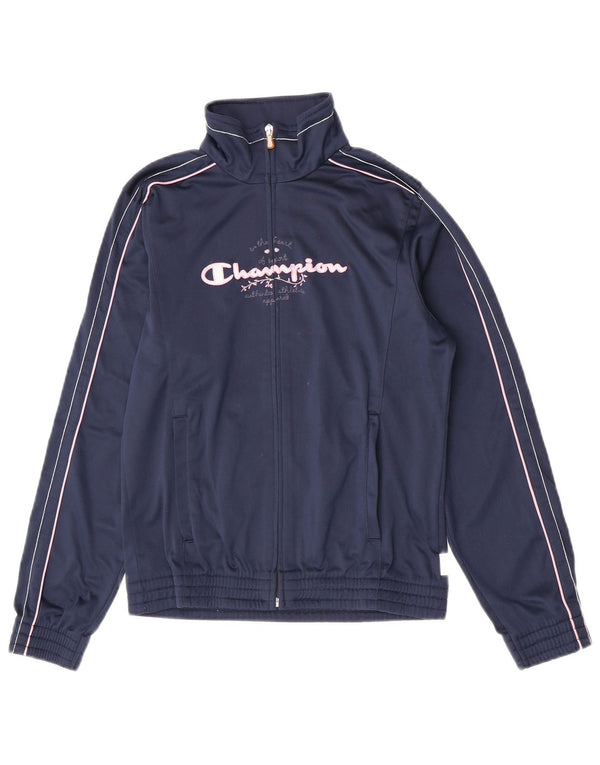 Champion Mädchen-Trainingsanzugoberteil mit Grafik, 13–14 Jahre, XL, Marineblau