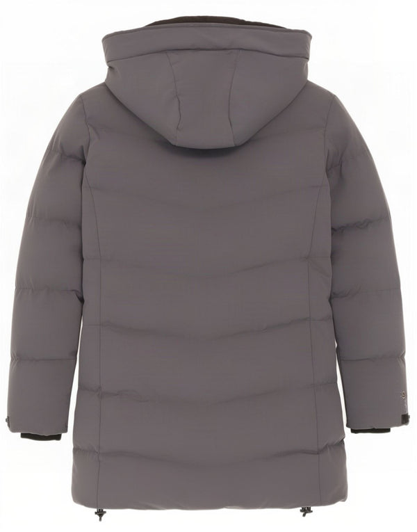 Superdry Wattierter Mantel mit Kapuze für Damen, Gr. 8, Grau
