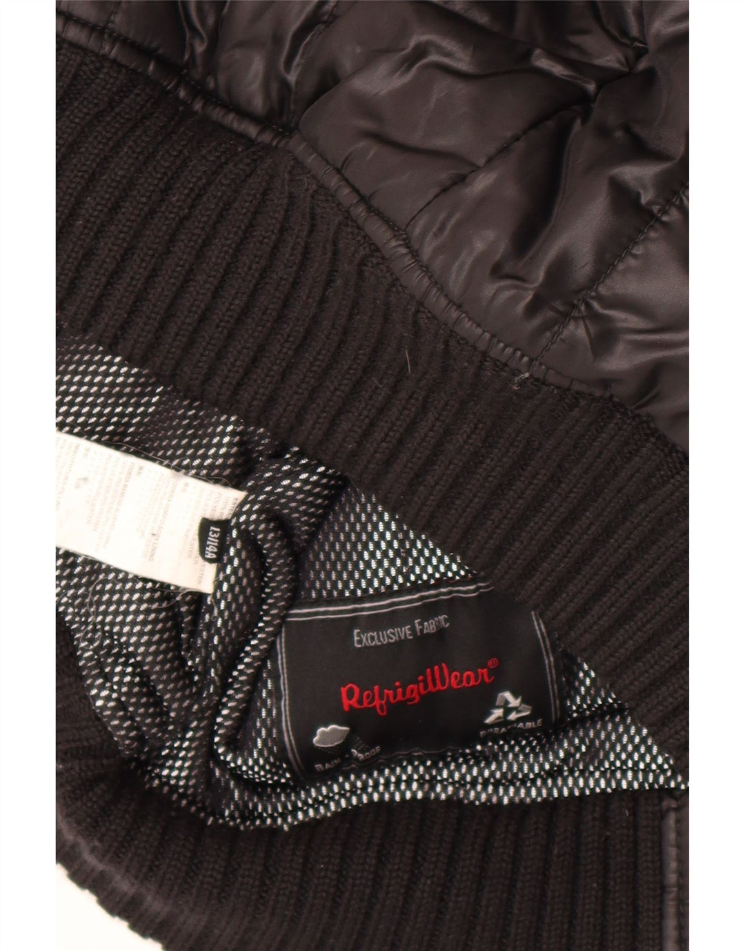Refrigiwear Jungen Bomberjacke mit Kapuze, gepolstert, 13–14 Jahre, schwarzes Polyester