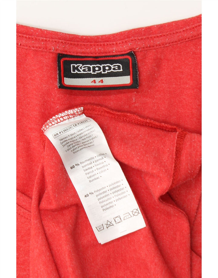 Kappa Damen Grafik T-Shirt Top IT 44 Mittelrote Baumwolle