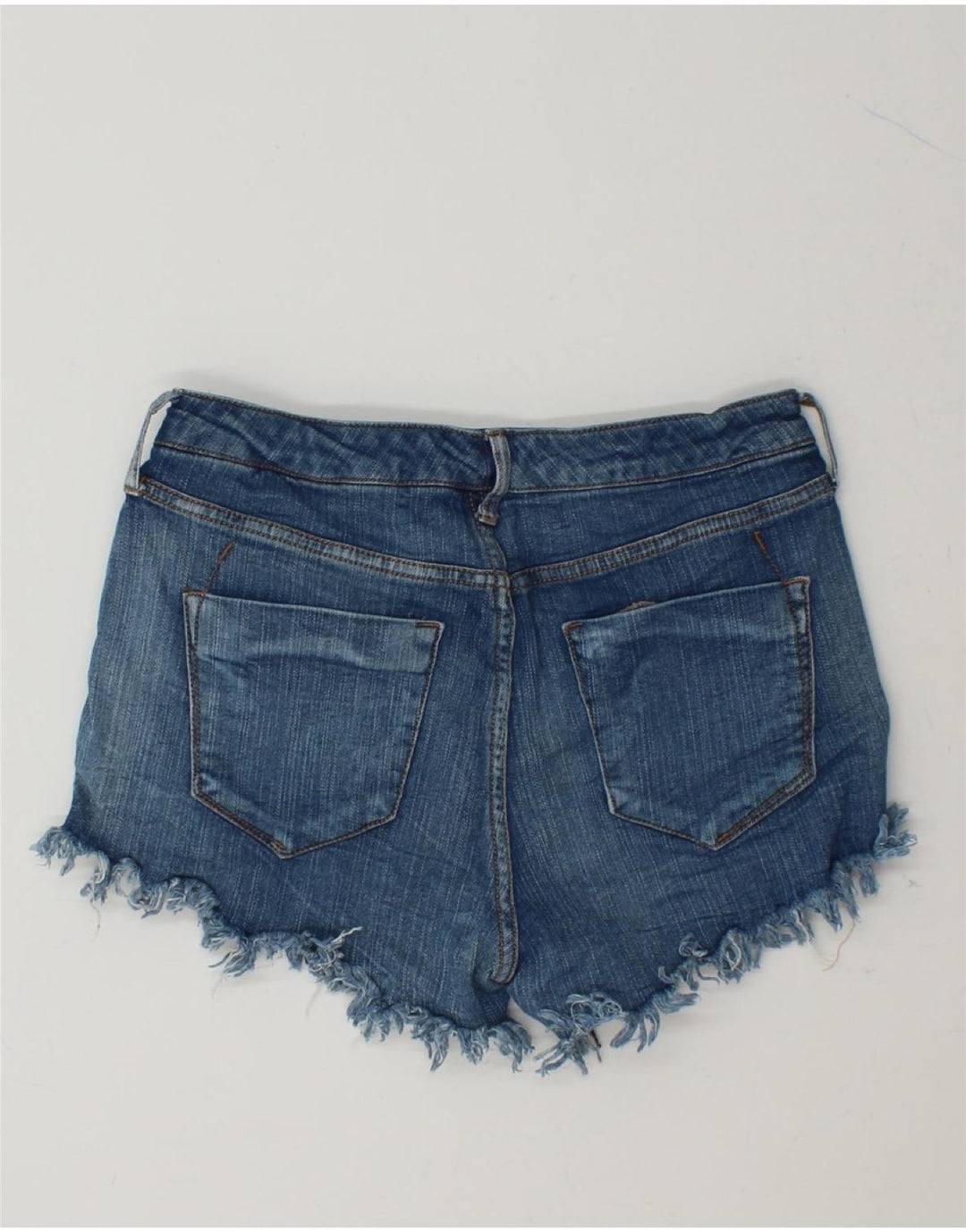 MOSSIMO Womens Distressed High Waist Denim Shorts US 6 Medium W28 Blue Vintage Mossimo and Second-Hand Mossimo from Messina Hembry 