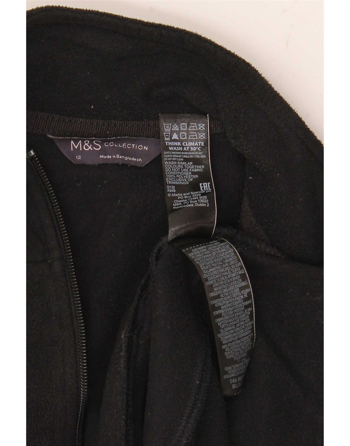 Marks & Spencer Damen Fleecejacke UK 12 Medium Schwarz Polyester