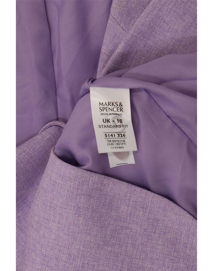 Marks & Spencer Damen-Blazer mit Standard-Passform, UK 16, Größe L, Lila