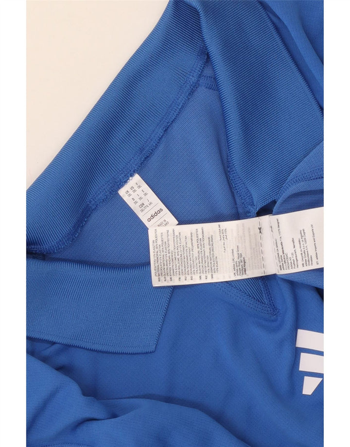 Adidas Herren Poloshirt 2XL Blau gestreift Polyester