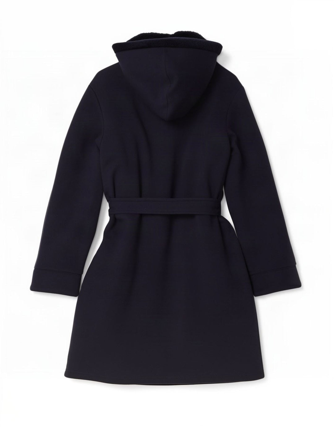 Lands End Damen Übergroßer Sherpa-Mantel mit Kapuze, Gr. 10, Marineblau