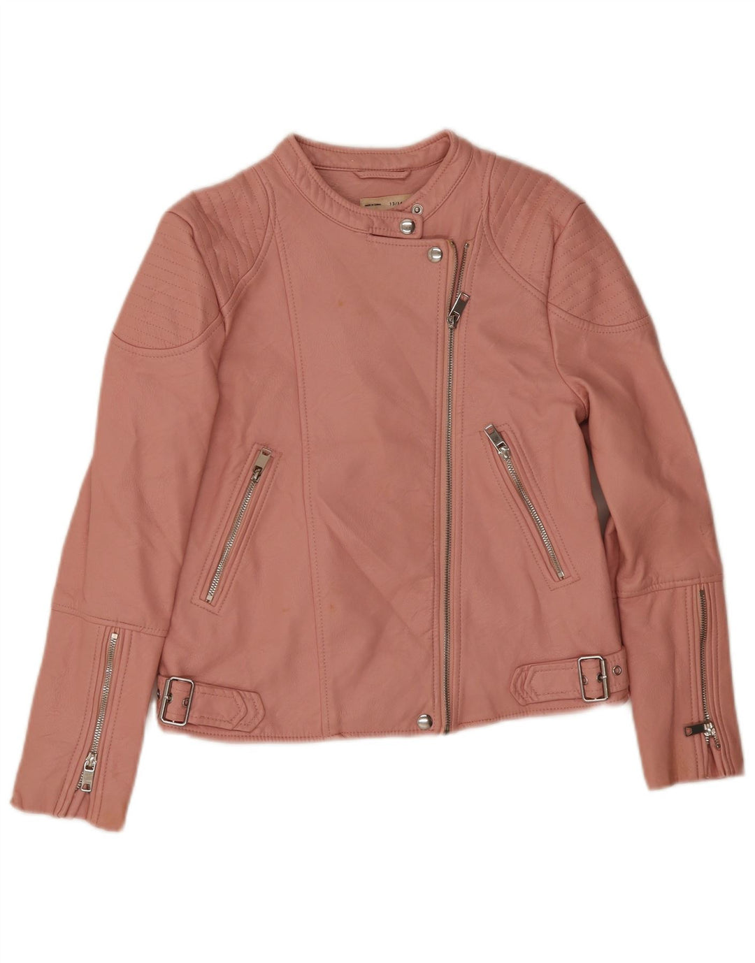 Zara Mädchen-Kunstlederjacke, 13–14 Jahre, rosa Polyester