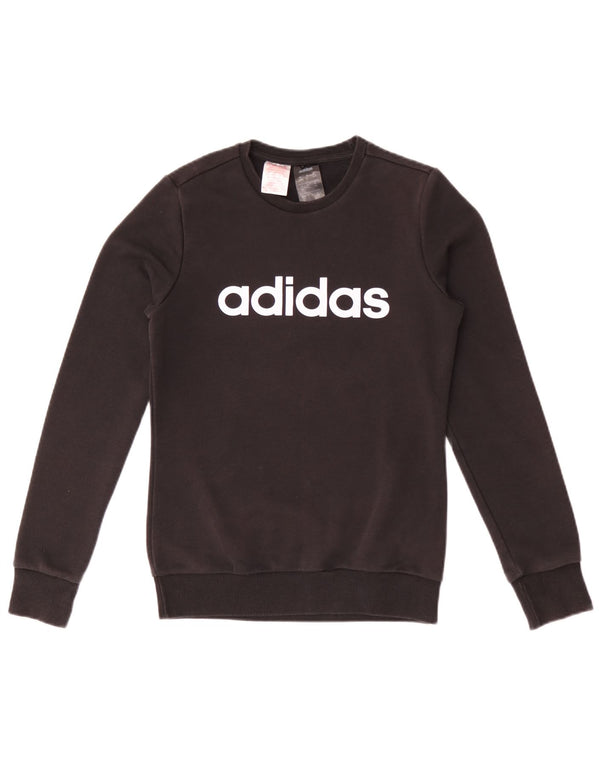 Adidas Mädchen Graphic Sweatshirt Pullover 13–14 Jahre schwarze Baumwolle