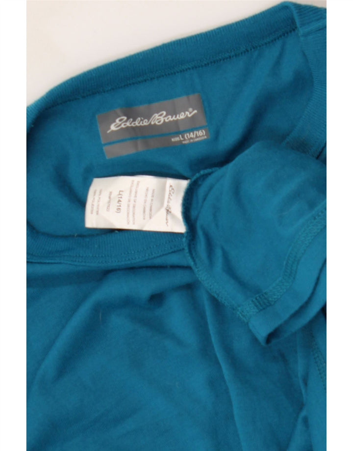 EDDIE BAUER Boys T-Shirt Top 14-15 Years Large Blue Polyester Vintage Eddie Bauer and Second-Hand Eddie Bauer from Messina Hembry 