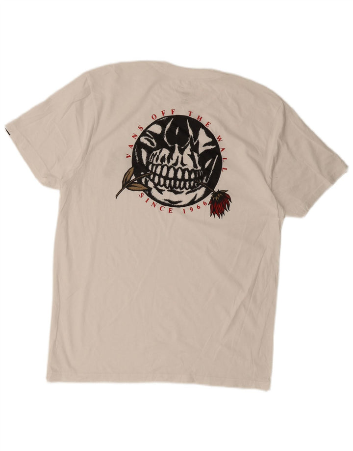 VANS Herren Slim Fit Graphic T-Shirt Top Large Weiß