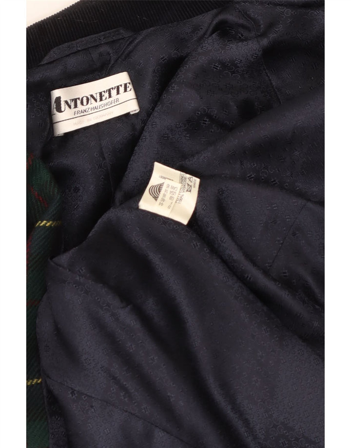 Antonette Damen-Blazerjacke mit 4 Knöpfen, UK 18, XL, grün kariert, Viskose