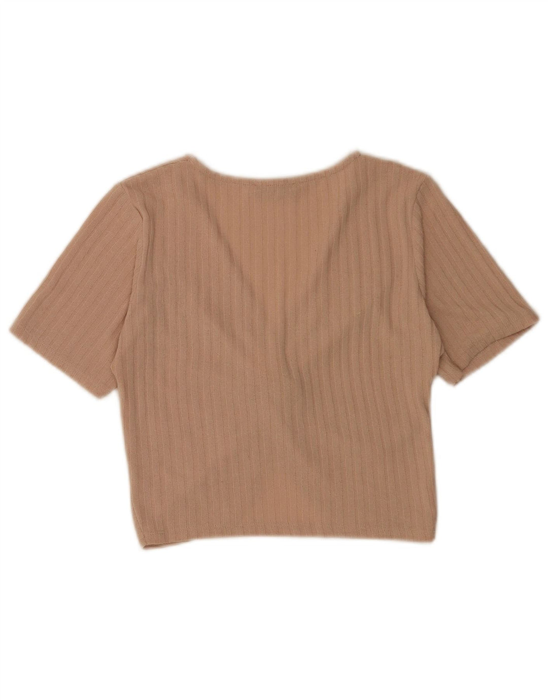 Zara Damen Crop Bluse Top UK 10 Small Beige
