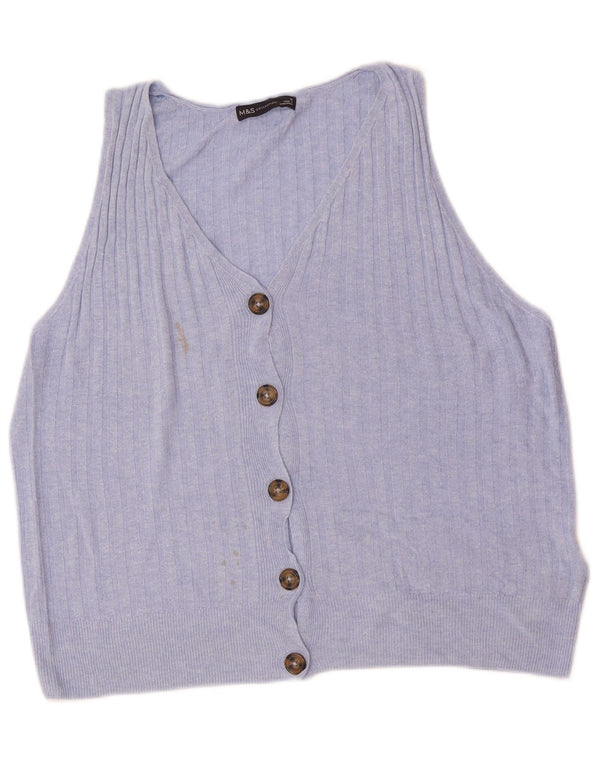 Marks & Spencer Damen-Cardigan, ärmellos, Gr. 40, Größe L, Lila