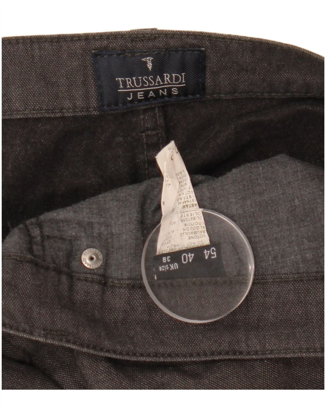 Trussardi Herren-Freizeithose, gerade, W38, L31, Grau, Baumwolle