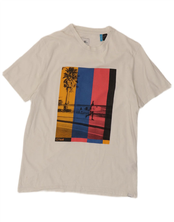 O'Neill Herren-T-Shirt mit normaler Passform, Grafik, Größe L, aus weißer Baumwolle