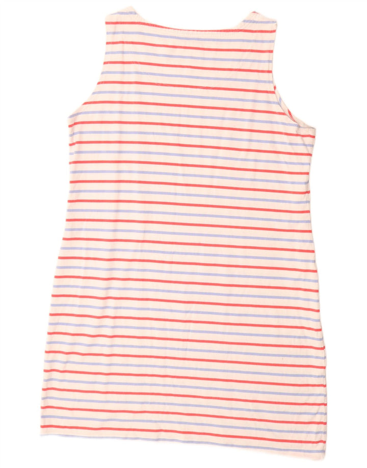 JOULES Ärmelloses T-Shirt-Kleid für Damen, UK 16, Größe L, weiß, gestreift, Baumwolle