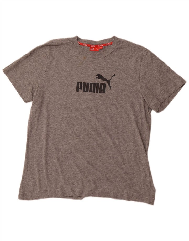 PUMA Herren Graphic T-Shirt Top Large Grau Baumwolle