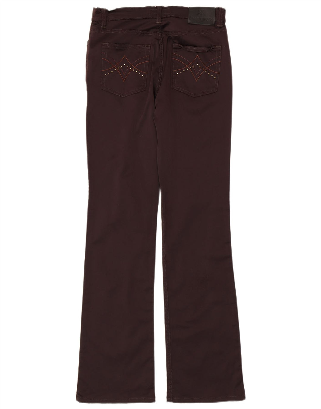 Cerruti 1881 Damen Bootcut Freizeithose W28 L31 Braunes Polyamid