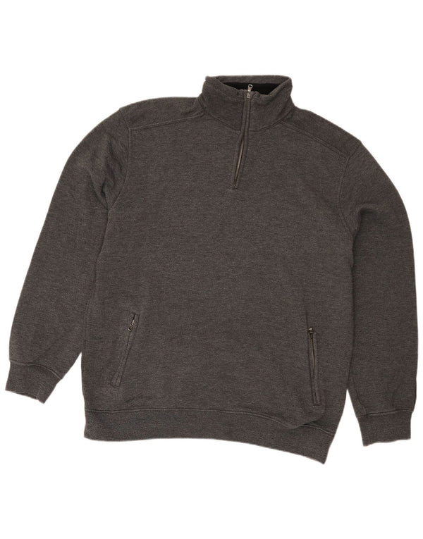 Champion Herren-Sweatshirt mit Reißverschluss am Hals, 3XL, graue Baumwolle
