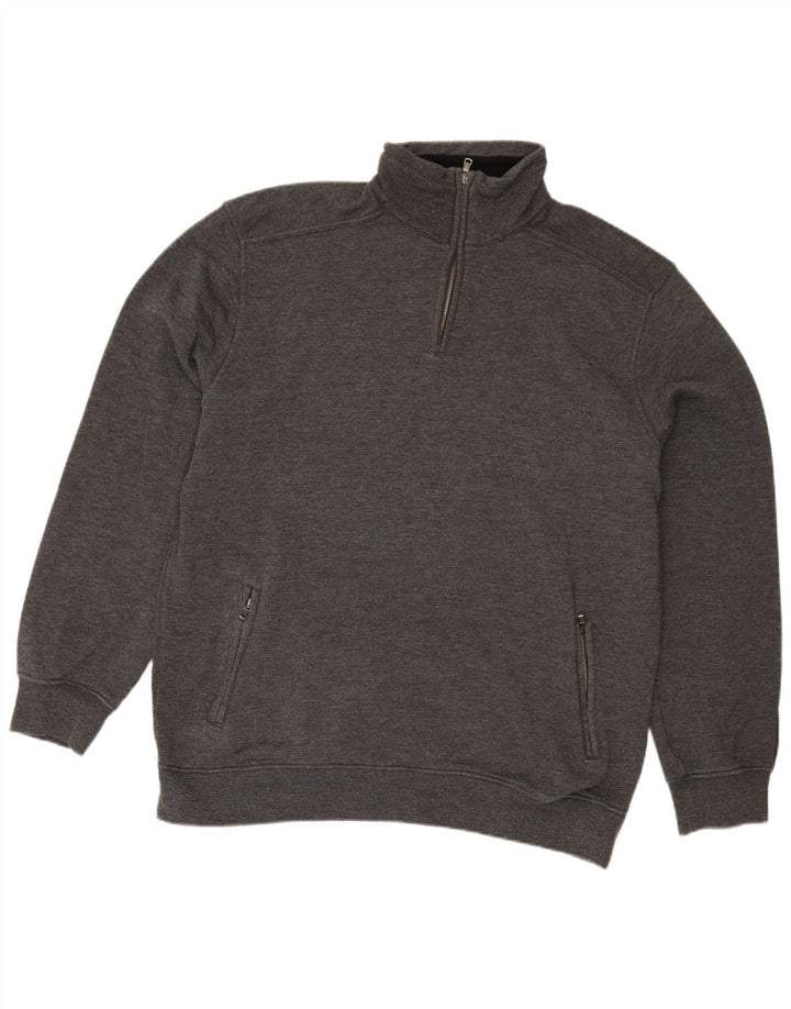 Champion Herren-Sweatshirt mit Reißverschluss am Hals, 3XL, graue Baumwolle