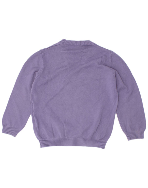Benetton Jungen-Pullover mit U-Boot-Ausschnitt, 3–4 Jahre, 2XS, Lila, Baumwolle