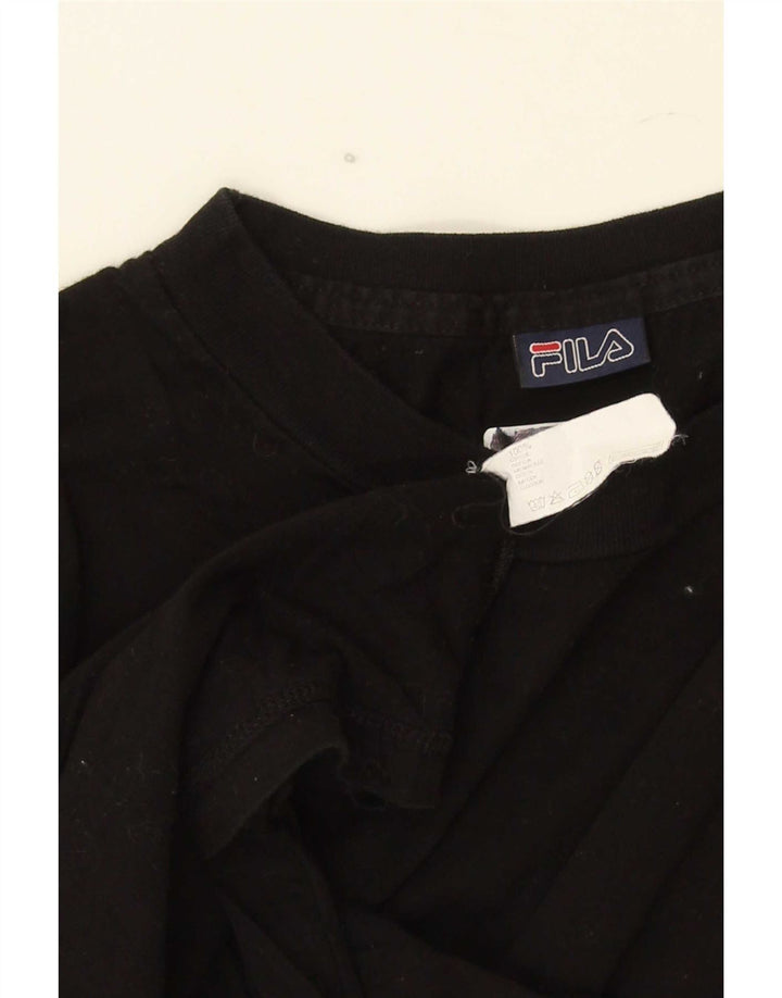 Fila Herren T-Shirt Top Medium Schwarz Baumwolle