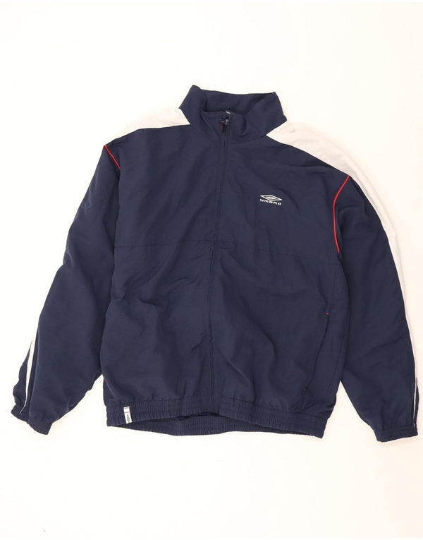 Umbro Herren-Trainingsanzugoberteil mit Grafik, XL, Marineblau, Farbblock-Polyester