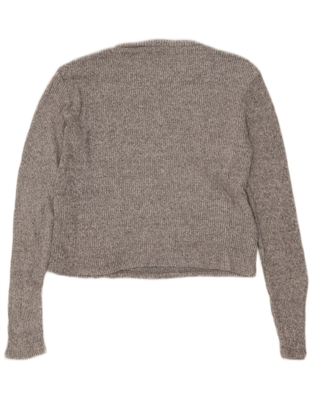 Zara Damen Top Langarm UK 16 Large Graue Viskose
