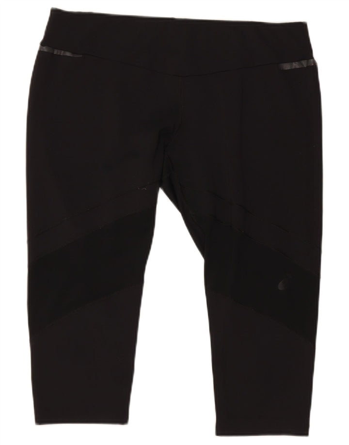 Asics Damen Capri-Leggings UK 18 XL Schwarz Polyester