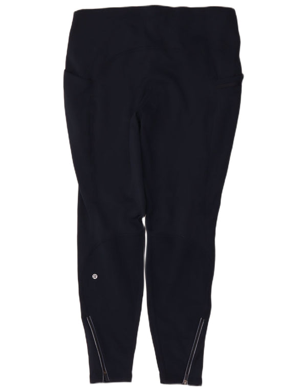 Lululemon Damen Leggings US 14 XL Marineblau Polyester