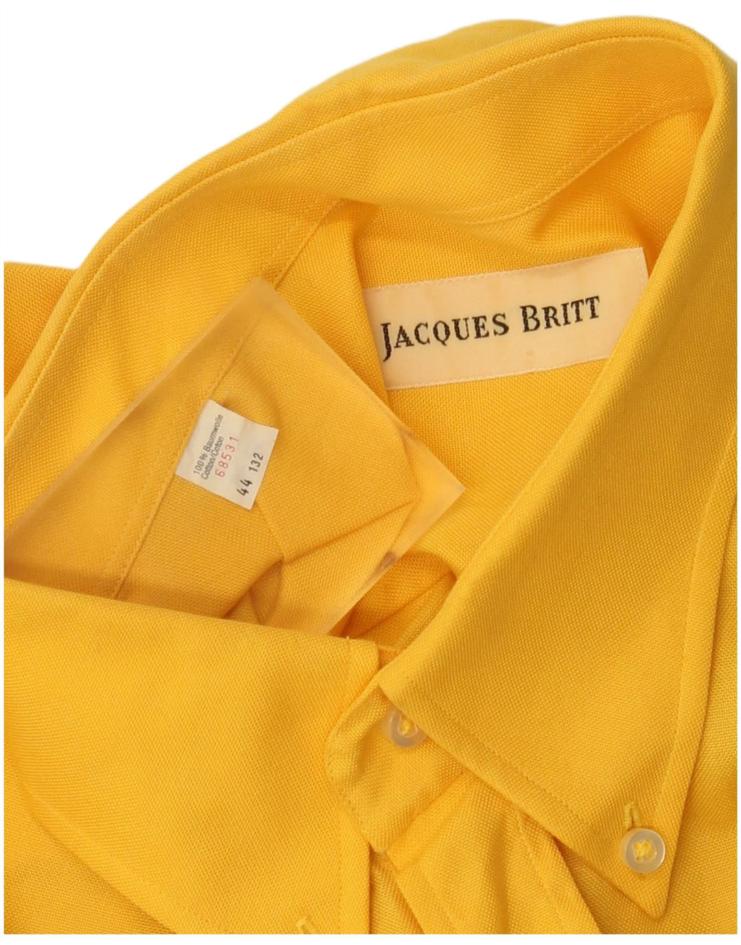 Jacque Britt Herrenhemd Größe 44 XL Gelbe Baumwolle