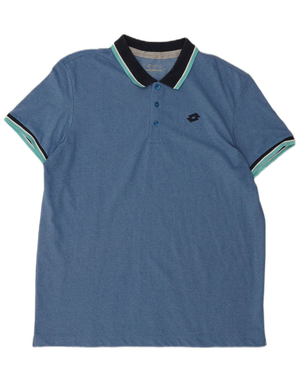 LOTTO Herren Poloshirt 2XL Blau Colourblock