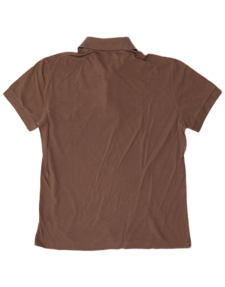Lacoste Herren-Poloshirt, Größe 3, klein, braune Baumwolle