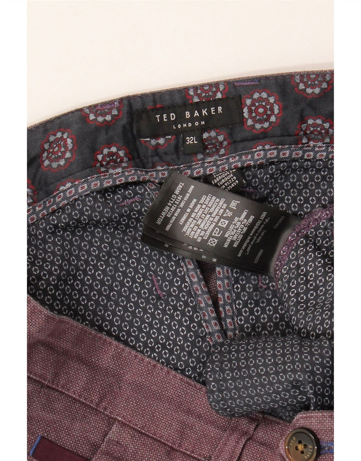 Ted Baker Slim-Anzughose für Herren, W32, L32, Kastanienbraun, Baumwolle