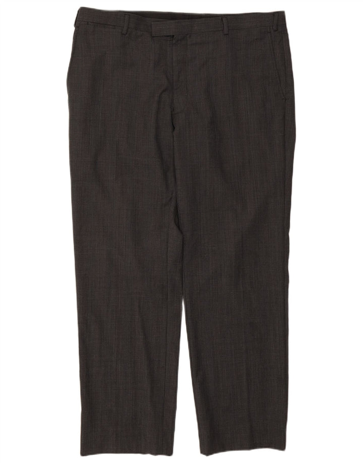 Marks & Spencer Herren Autograph Gerade Anzughose W40 L31 Grau kariert