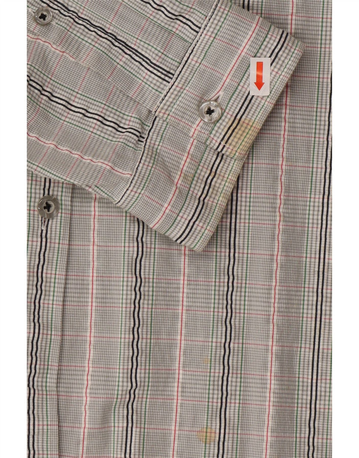 HUGO BOSS Mens Shirt Large Grey Check Cotton Vintage Hugo Boss and Second-Hand Hugo Boss from Messina Hembry 