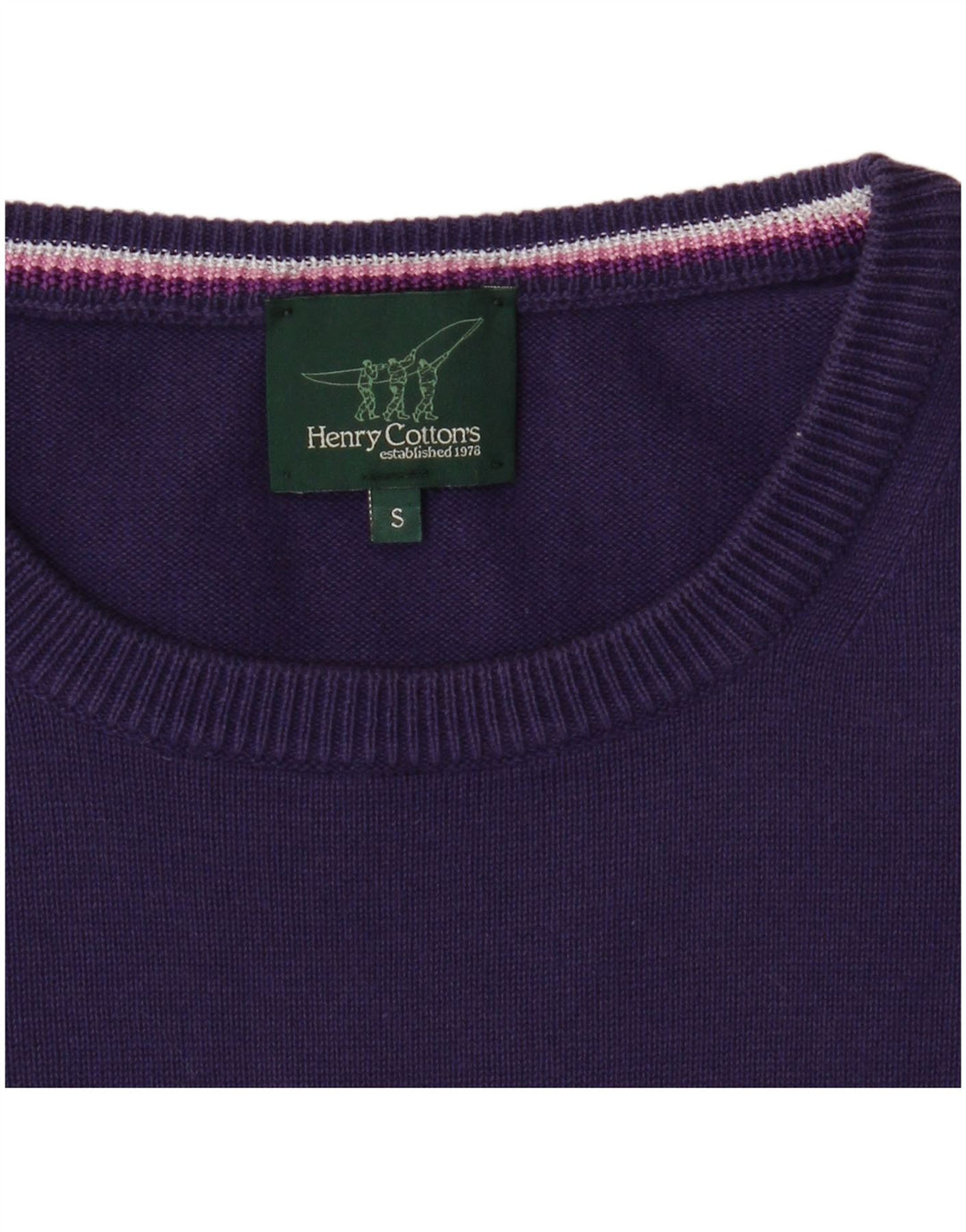 Henry Cottons Herren-Pullover mit Rundhalsausschnitt, Größe S, Lila