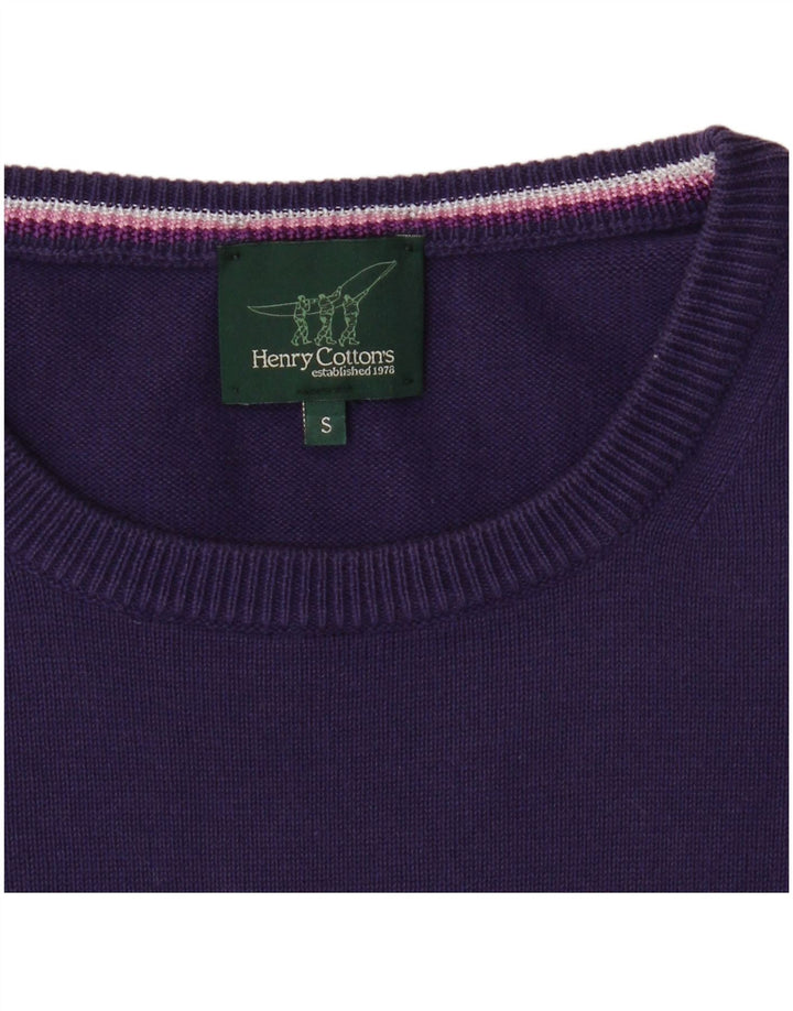 Henry Cottons Herren-Pullover mit Rundhalsausschnitt, Größe S, Lila