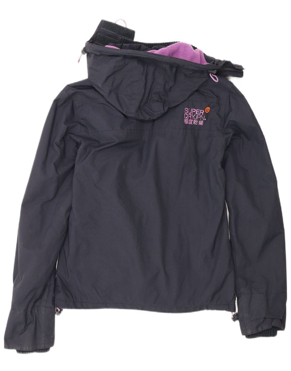Superdry Damen Windcheater Kapuzen-Windjacke UK 6 XS Marineblau