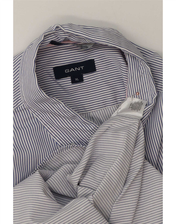 Gant Herrenhemd XL, blaue Nadelstreifen-Baumwolle