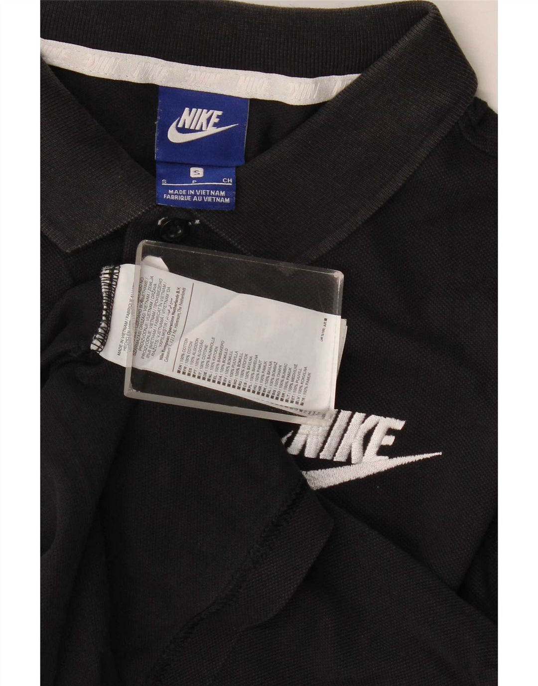 Nike Herren-Poloshirt, Größe S, schwarze Baumwolle
