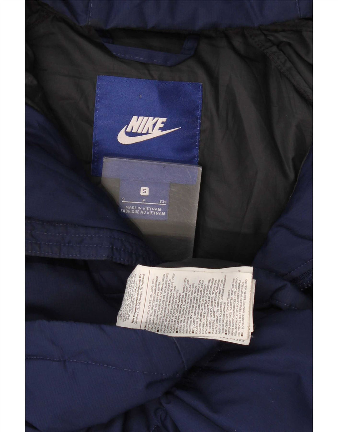 Nike Herren-Jacke mit Kapuze, gepolstert, UK 36, Größe S, Marineblau, Polyester