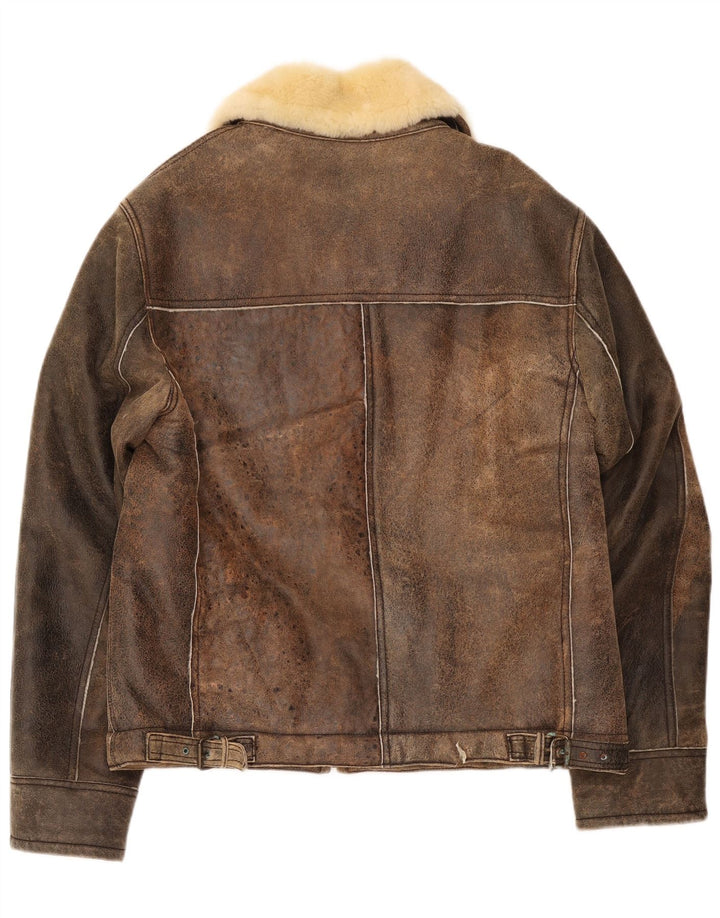 Pascucci Herren Shearling Jacke IT 54 2XL Braun