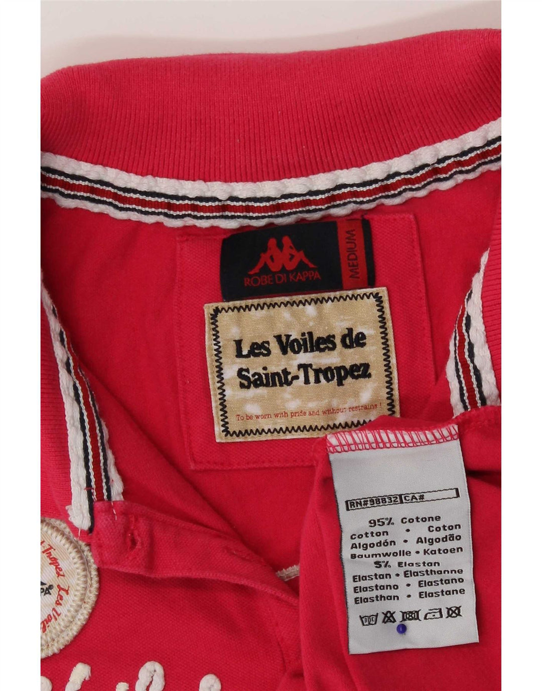 Kappa Damen Grafik-Poloshirt UK 12 Mittelrosa Baumwolle